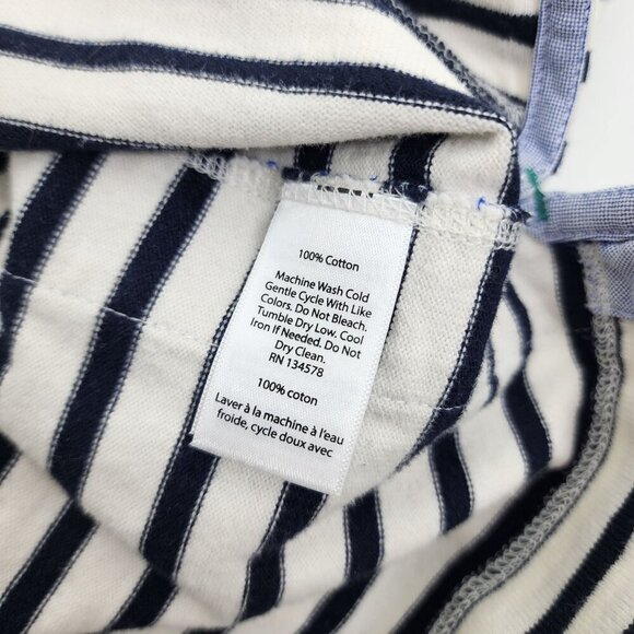 Vineyard Vines Long-Sleeve Striped Knit Top Women's Size XS Off White and Blue - Picture 6 of 8